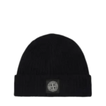 Bonnet côtelé en laine Noir · Solstice